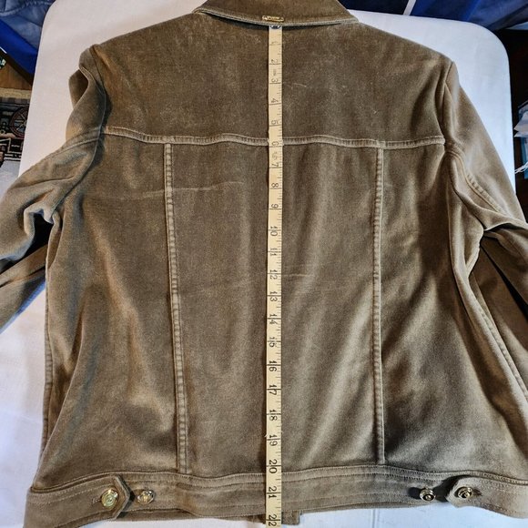 St. John Sport by Marie Gray Brown Microsuede Cropped VTG Y2K Jacket Size Small - Picture 11 of 12